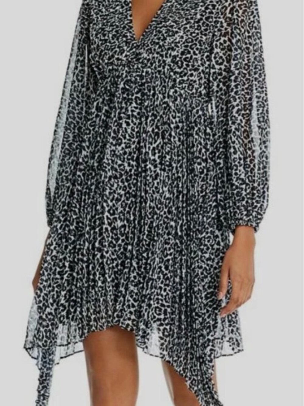 The Kooples Leopard Print Silk Crepe Dress – Medium ✨
